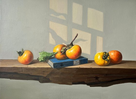 Still life:persimmons on the wooden table c113