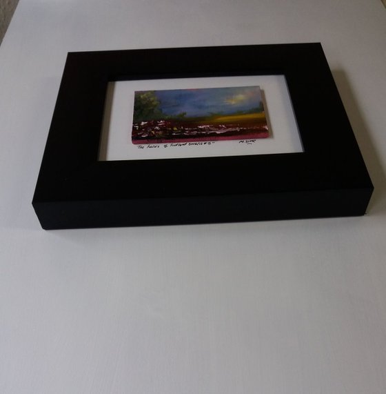 The Fields Of Scotland - Small Framed Oil Painting 14 x 9.7cm (5.5 x 3.81 Inches)