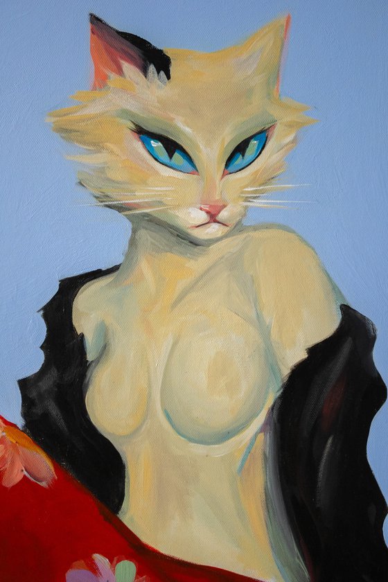 Feline in Red