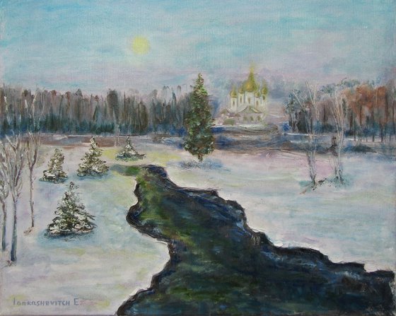 Winter Landscape | Original Oil on Canvas Painting