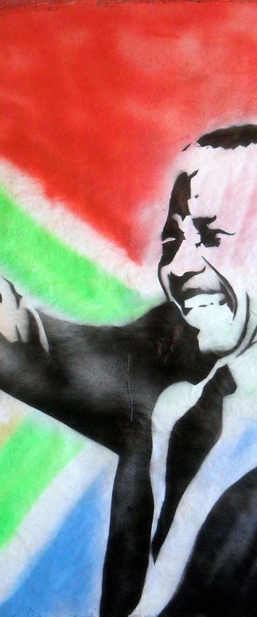 Mandela (on canvas). by Juan Sly