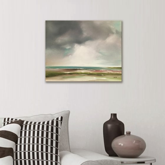 The Heavens Will Open - Original Seascape Oil Painting on Stretched Canvas
