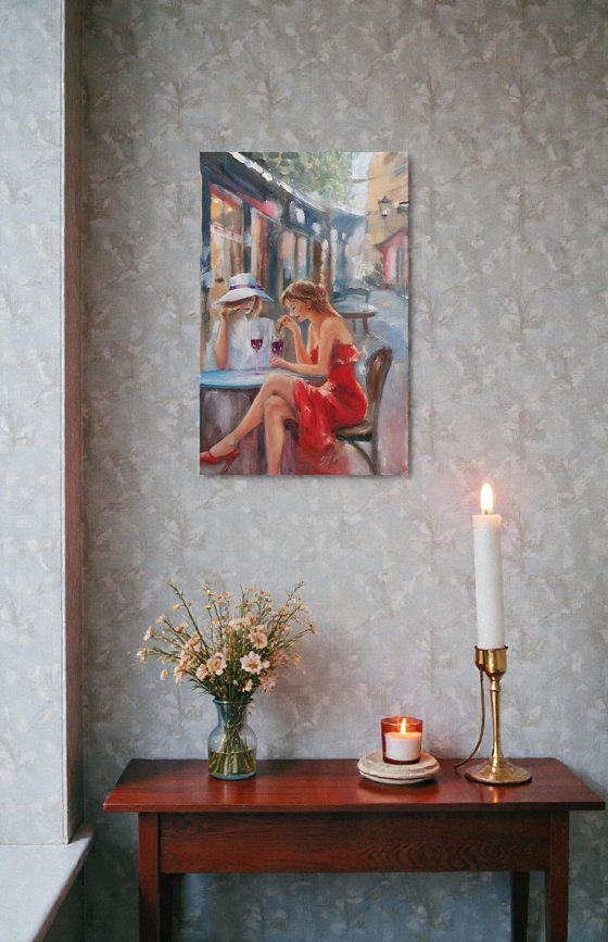 A Glass of Sangria at the Bar on the Corner