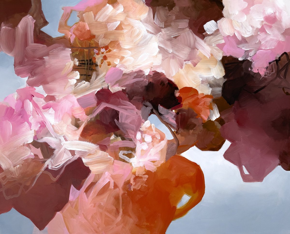 Expressive Landscape Acrylic Painting By Ines Khadraoui, 39 X 32, Desires And Loneliness, Original Artwork