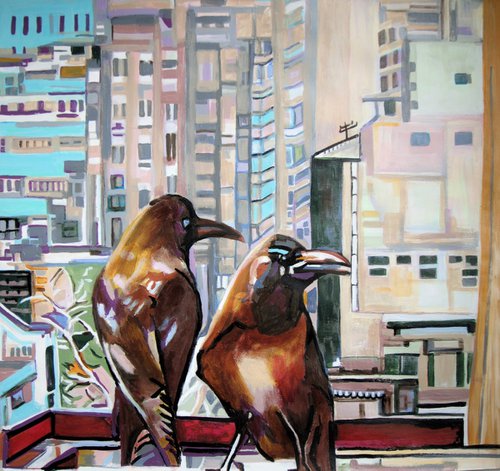 Ravens / 71 x 67.5 cm by Alexandra Djokic