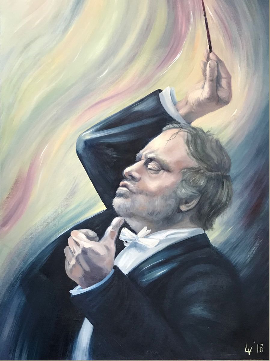 The Lord of Music (Portrait of Valery Gergiev) 70/50 cm by Victoria Letucheva