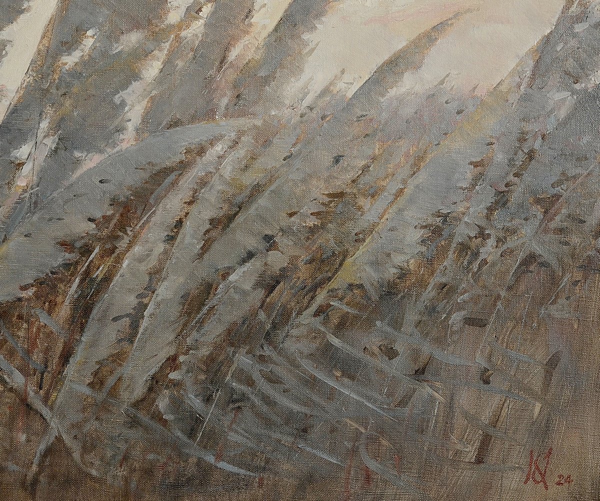 Urban And Pop Landscape Giclee Print By Oleg Kateryniuk, 28 X 20", Autumn Wind, Original Artwork