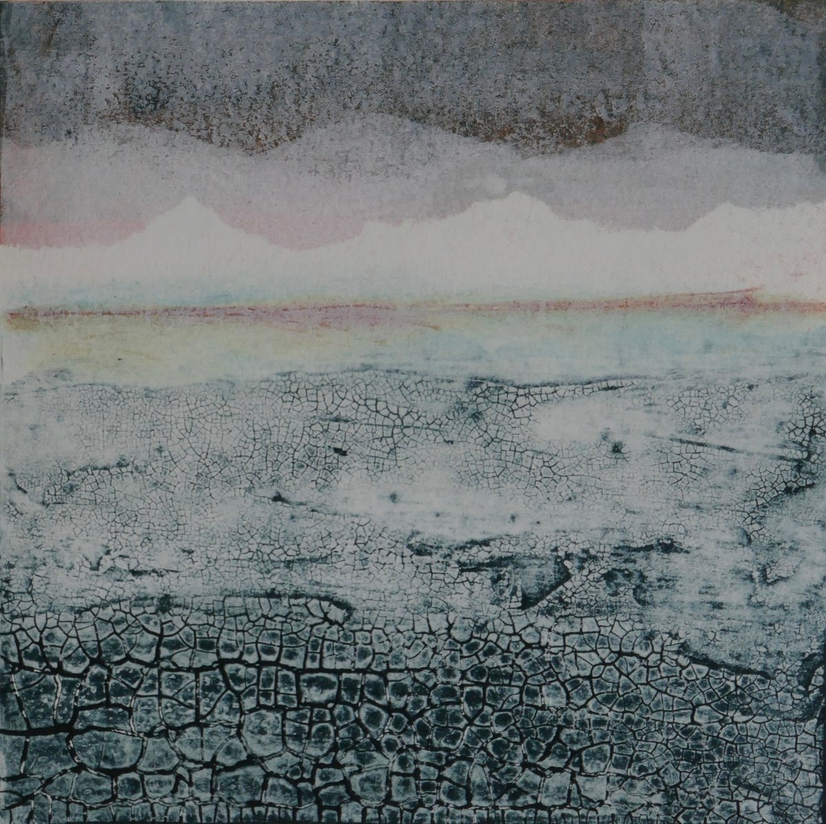 Expressive Landscape Limited Edition Print By Sue Roe, 9 X 9", The Mountains