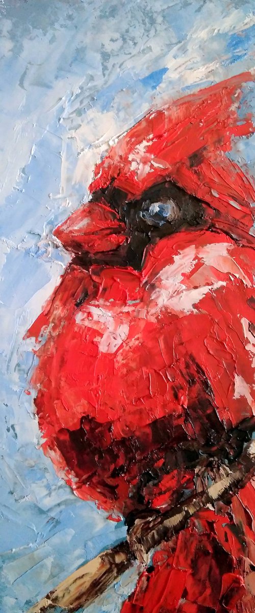 Cardinal Painting by Yulia Berseneva