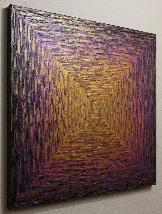 Large gold pink purple square gradient