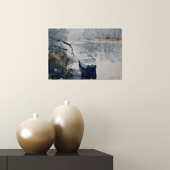 Landscape  with boat