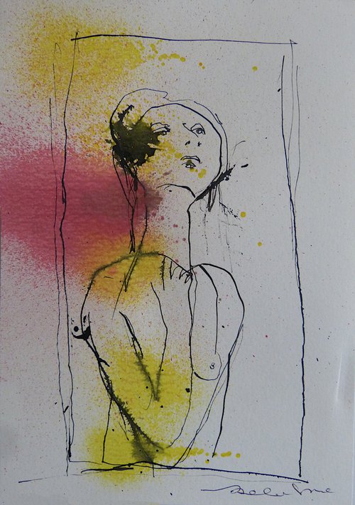 The nude by the window, 15x21 cm by Frederic Belaubre