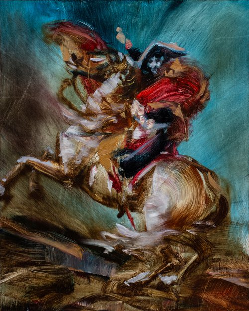 Napoleon Crossing the Alps, after Jacques-Louis David by Alexander Moldavanov