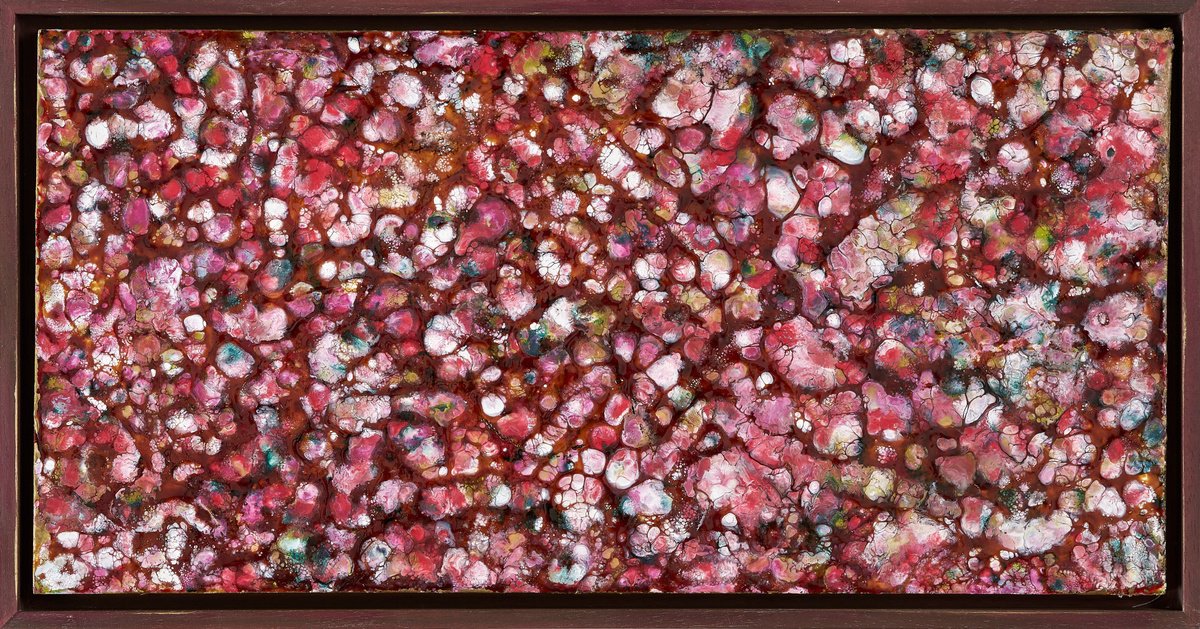 Abstract Painting By Xavi Castel, 33 X 26", Bouquet, Original Artwork