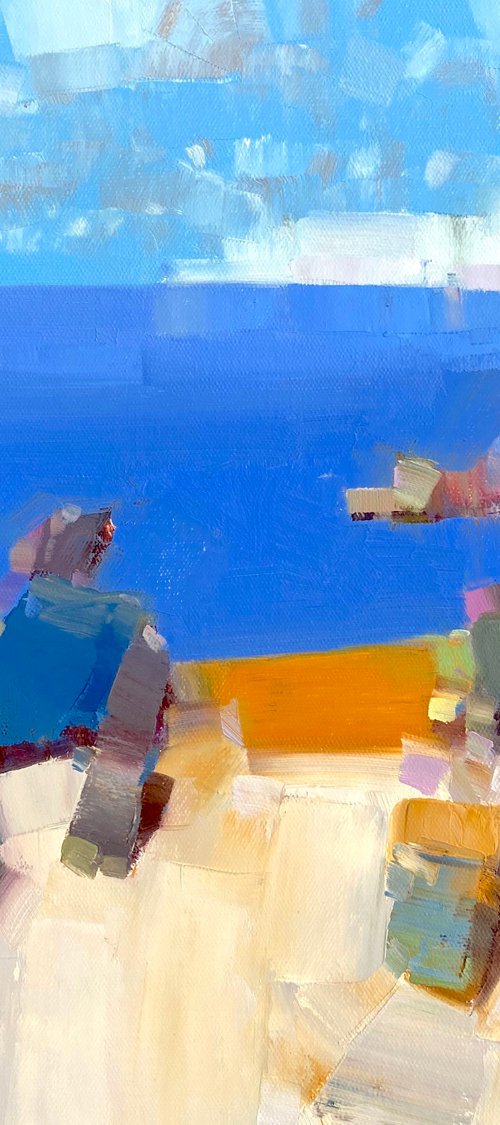 Bay Cliffs, Original oil painting, Handmade artwork, One of a kind by Vahe Yeremyan