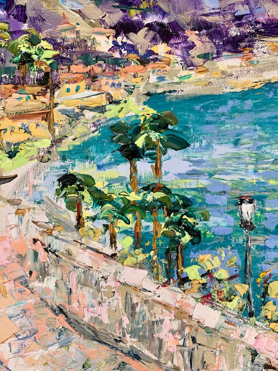 Bellagio promenade by lake Como