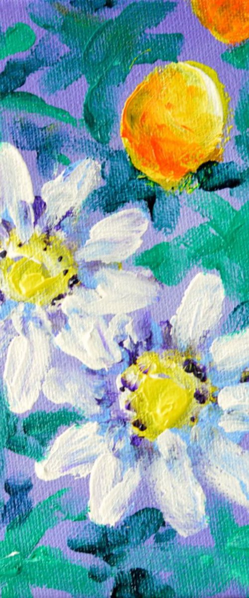 Tropical Flowers - Passion Flower - Finger Painting by Lisa Mann