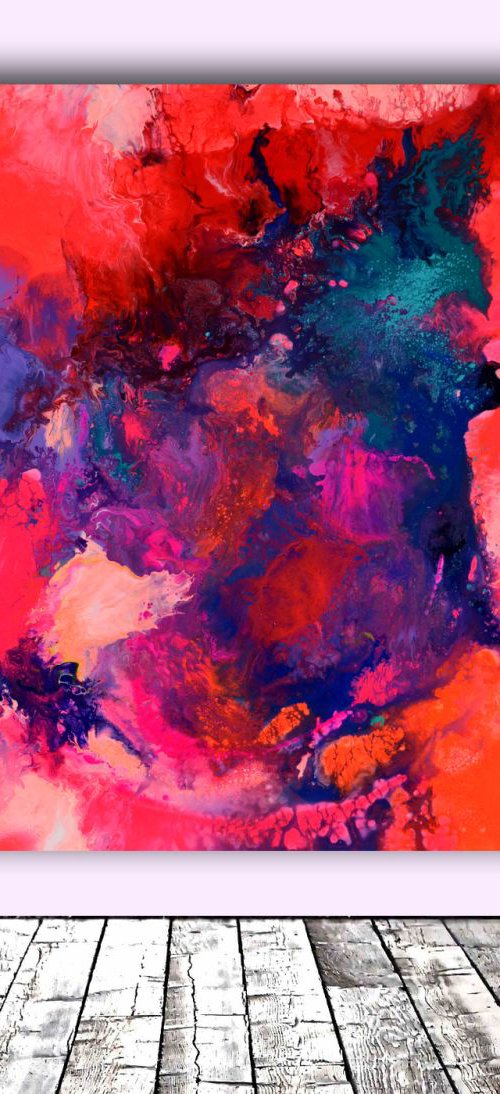 The Energy of Spring, Big Painting - FREE SHIPPING - Large Abstract Painting - Ready to Hang, Hotel and Restaurant Wall Decoration by Soos Tiberiu