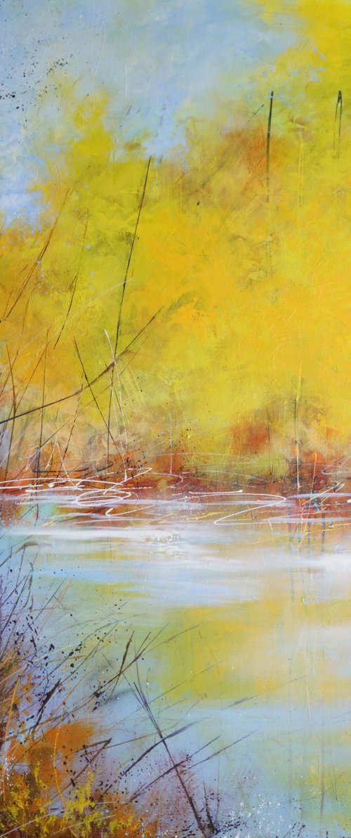 "Reflections of Tranquility: Autumn Waterscape" by Vera Hoi