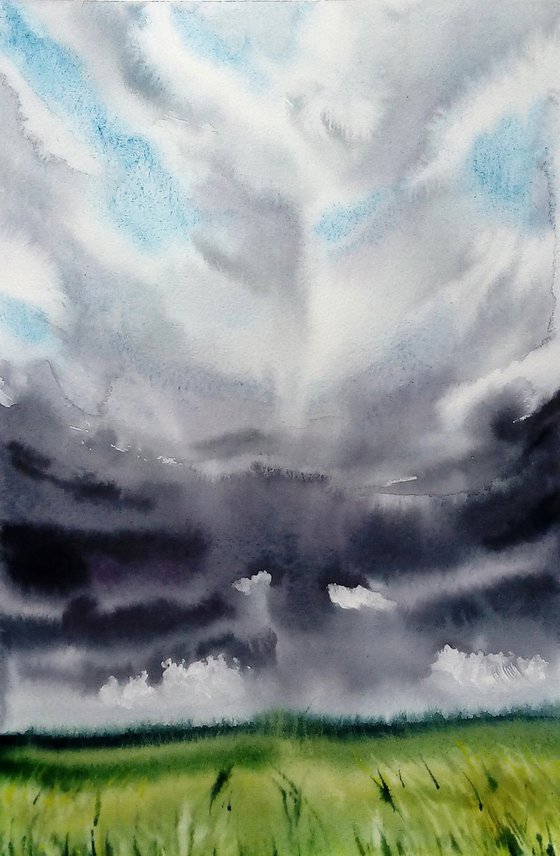 Clouds landscape painting