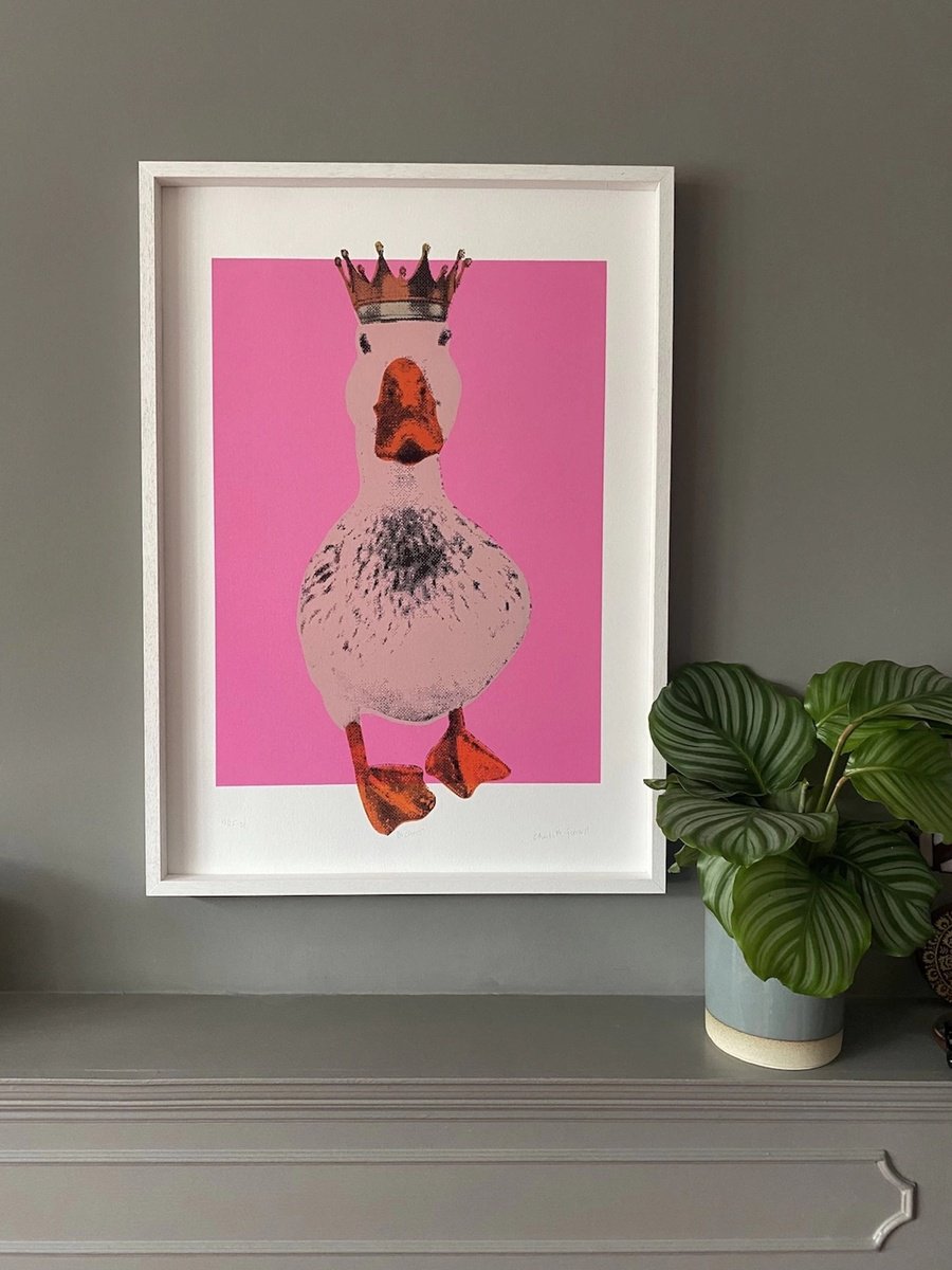 Urban And Pop Animal Print By Charlotte Gerrard, 20 X 28, Duckess, Original Artwork