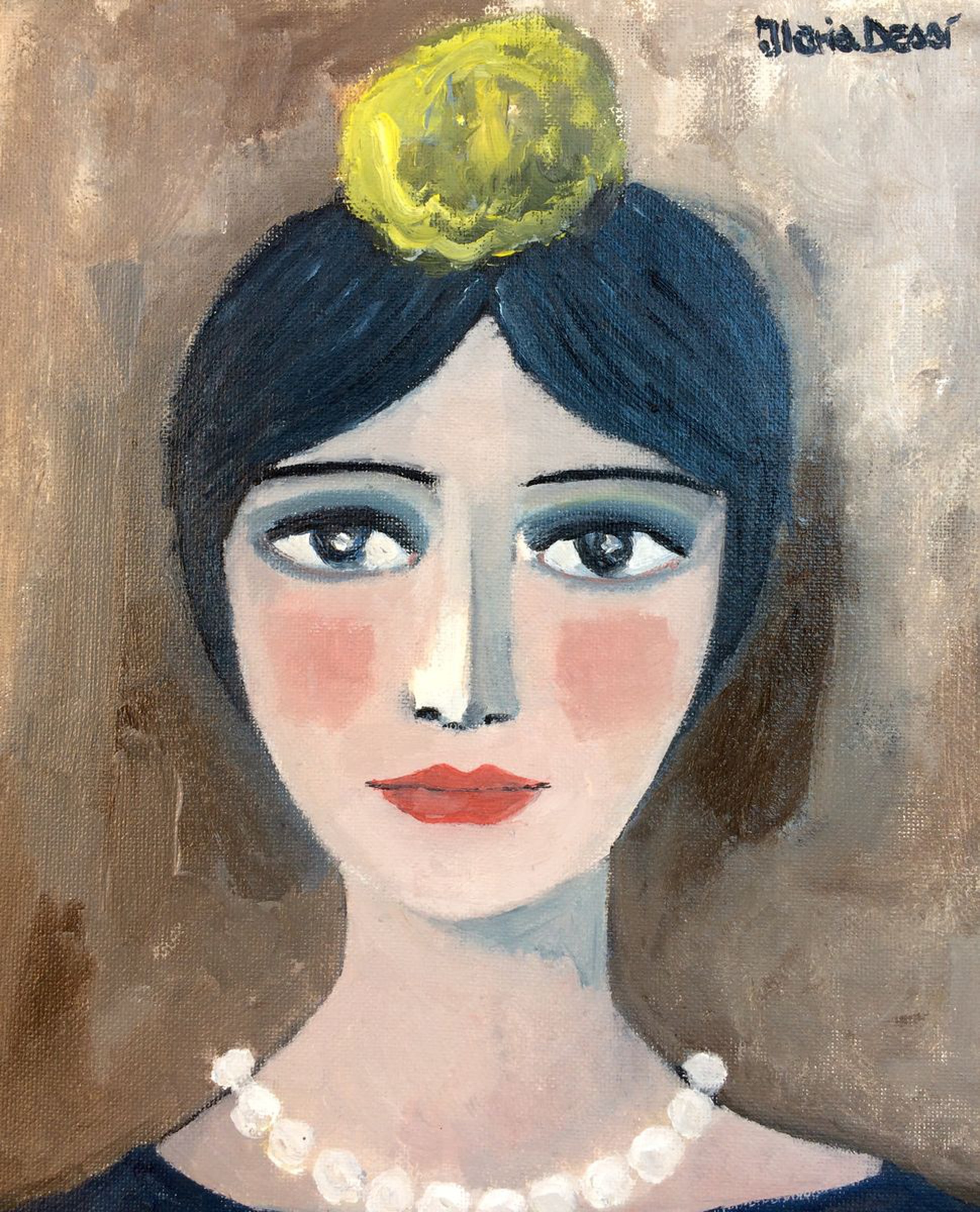 Portrait Woman With Yellow Flower On Her Head Artfinder