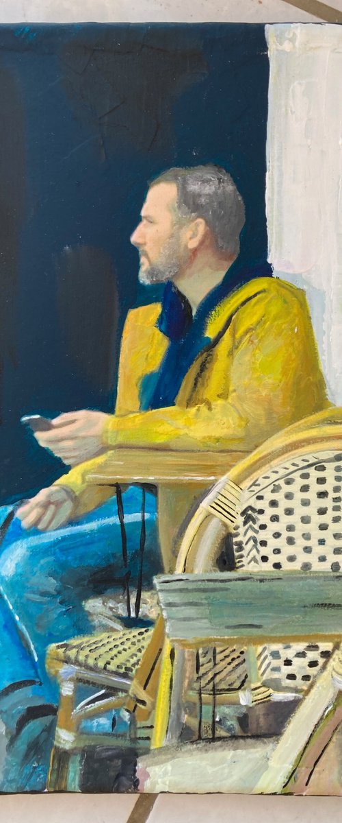 Man Sitting At Cafe by Andrew  Reid Wildman