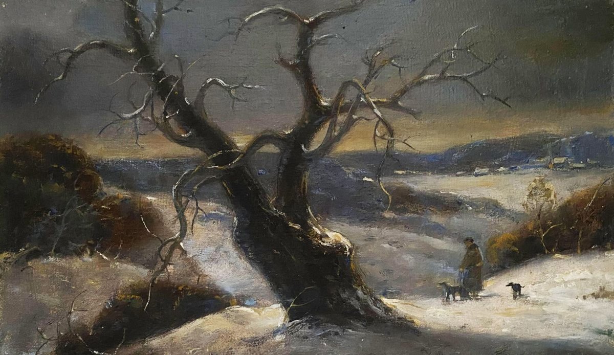 Impressionistic Landscape Oil Painting By Oleg And Alexander Litvinov, 15 X 9", Return, Original Artwork