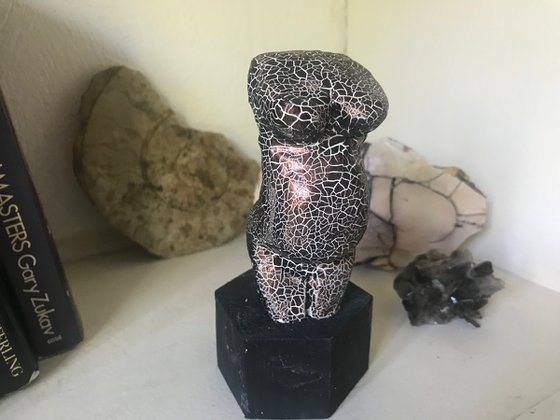 Nude Sculpture... Earth Mother In Bronze Crackle Glaze
