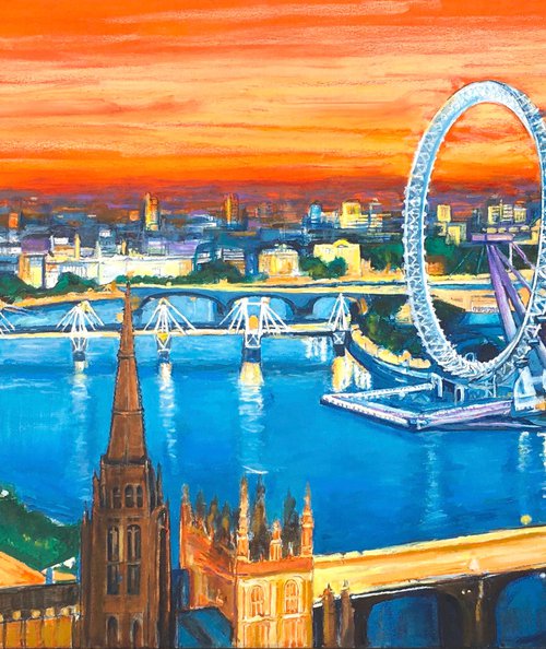 London from Big Ben to the London Eye Cityscape by Patricia Clements