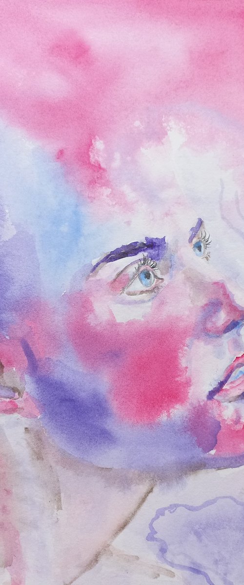 Abstract watercolor portrait 2022 by Tatiana Myreeva