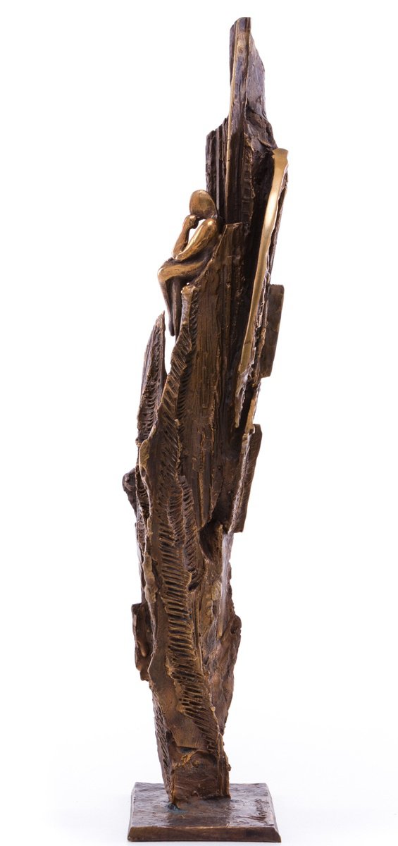 Abstract Cityscapes Bronze Sculpture By Marcello Mancuso, 4 X 18", Mistero, Original Artwork