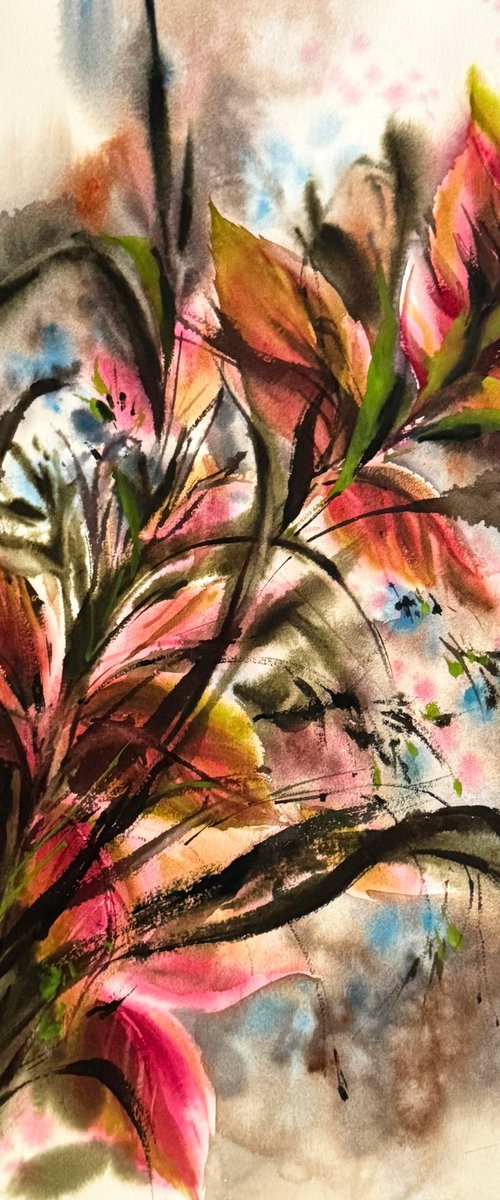 Pink Leaves by Sophie Rodionov
