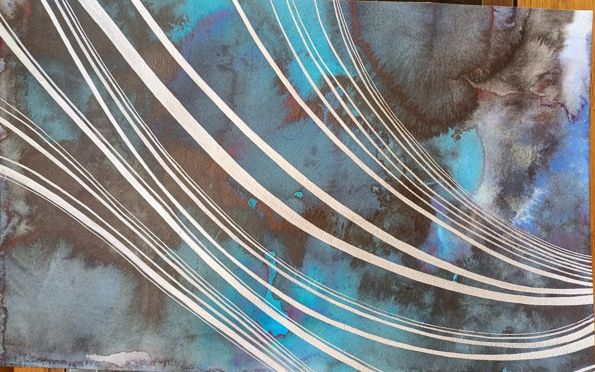 Abstract Watercolour By Willow Moon, 18 X 24", Nami, Original Artwork