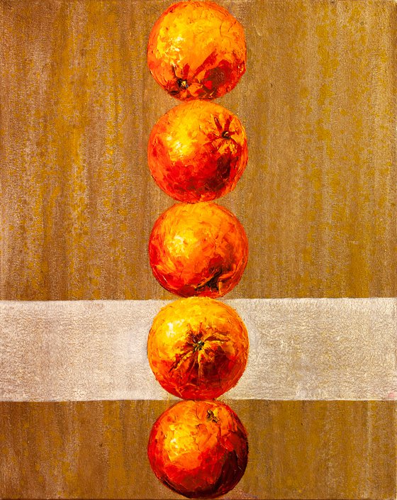 white stripe and oranges