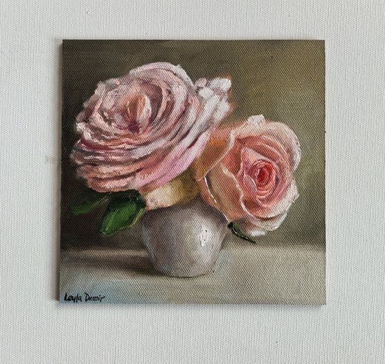 Pink roses still life