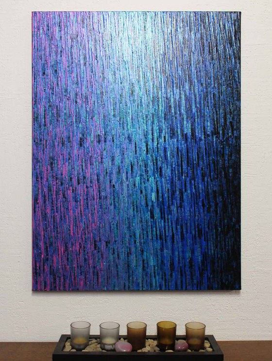Large fade iridescent pink blue