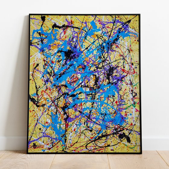 - Sledo - Style of JACKSON POLLOCK. Abstract Expressionism Painting