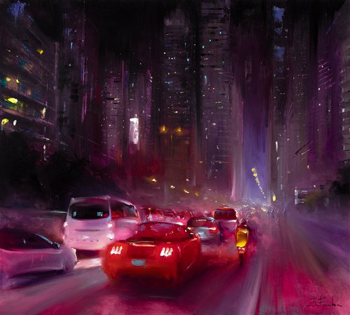 Glowing Nocturnal Traffic by Bozhena Fuchs