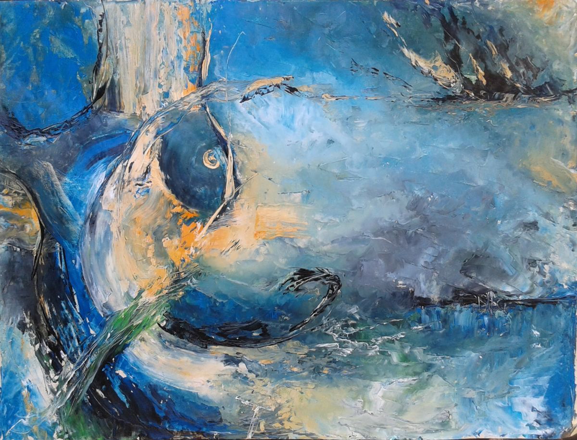 The Storm Is Dreaming 70x53cm Blue Turquoise A Artfinder