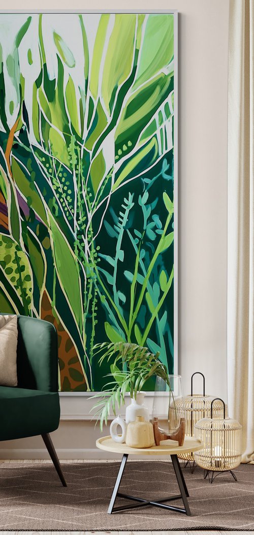 Magic Greenery #8 green abstraction by V+V Kniazievi