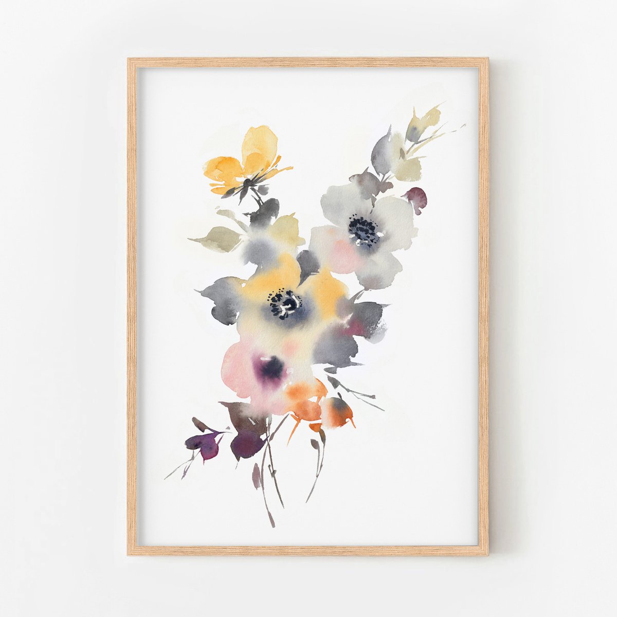 Abstract Watercolor Florals II by Anja Boban