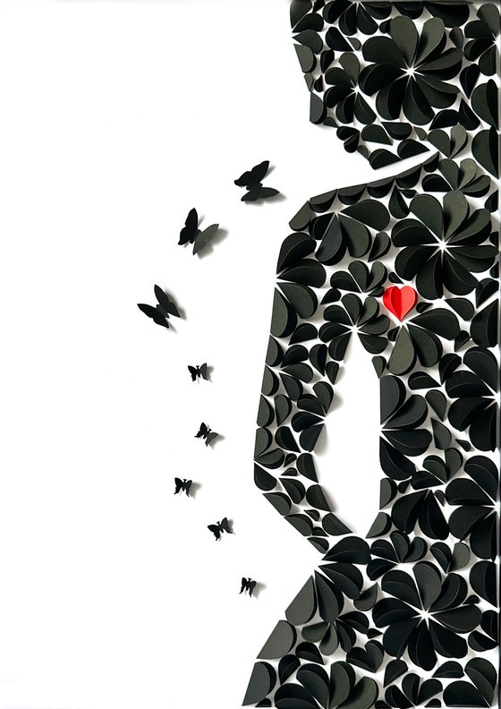 Lady with butterflies, 3D