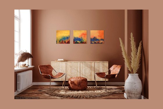 Movement I - III (Triptych) - set of original abstract paintings