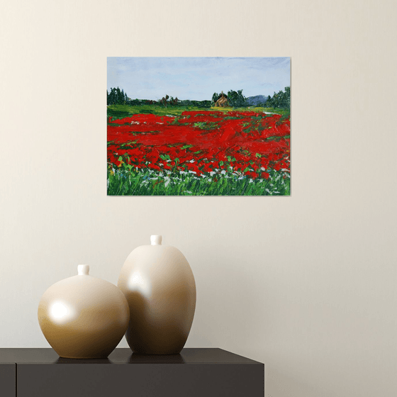 Poppies field II /  ORIGINAL PAINTING