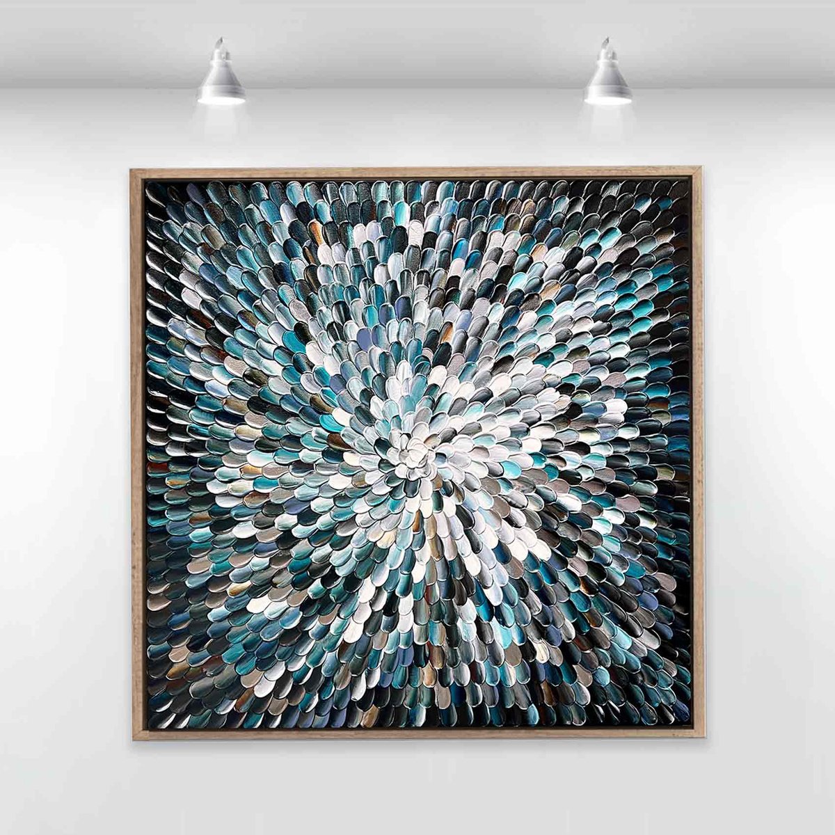 Organic Abstract Acrylic Painting By Tatiana Georgieva, 25 X 25", Noir 10, Original Artwork