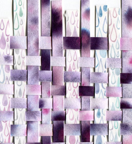 Violet rain paper collage