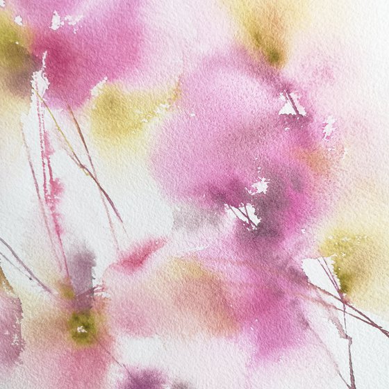 Pink abstract flowers