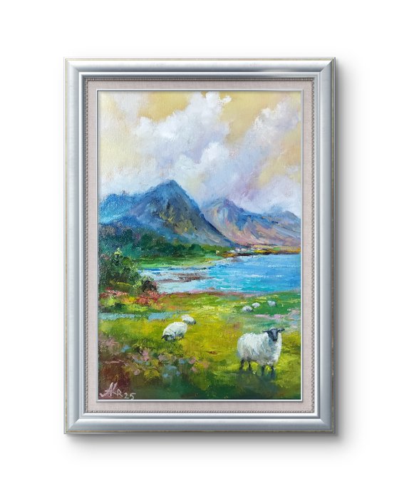 Scottish landscape with sheep