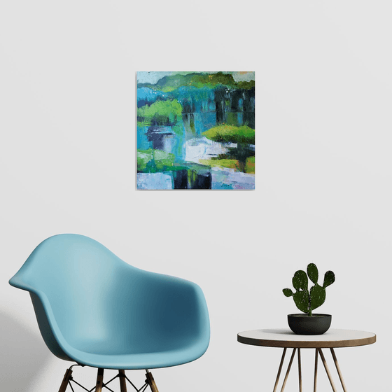 I like to be on the river (50x50cm)